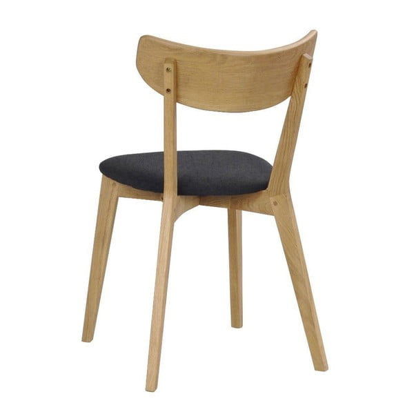 Rudo ąžuolo valgomojo kėdė su tamsiai pilka sėdyne Rowico Ami-image-3