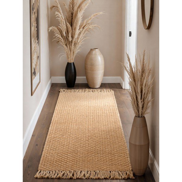 Rankų darbo natūralios spalvos iš džiuto kilimas 80x200 cm Fjord – Hanse Home-image-1