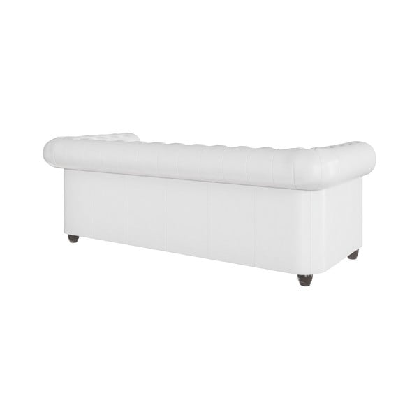 Balta sofa-lova iš odos imitacijos 203 cm York - Ropez-image-2