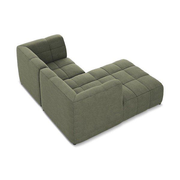 Žalios spalvos kampinė sofa iš boucle (su kairiuoju kampu/su gultu) Aloha – Makamii-image-4
