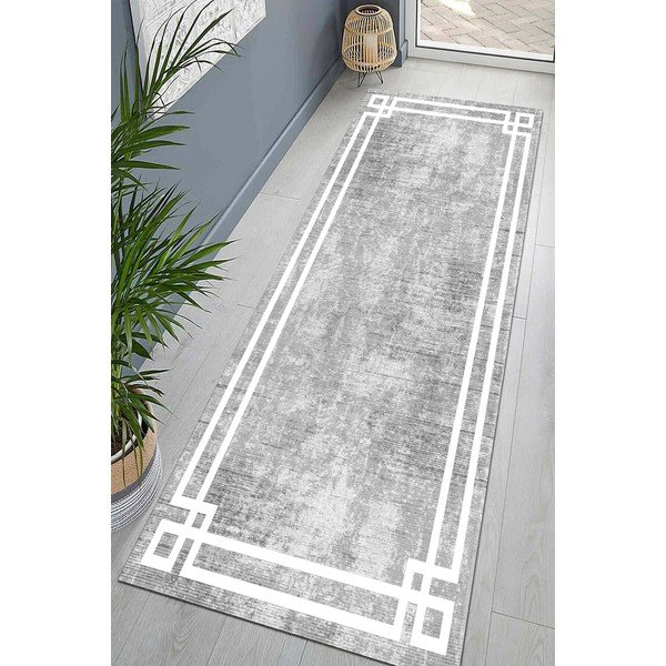 Skalbiamas pilkos spalvos kilimas 80x300 cm Mano – Vitaus-image-1
