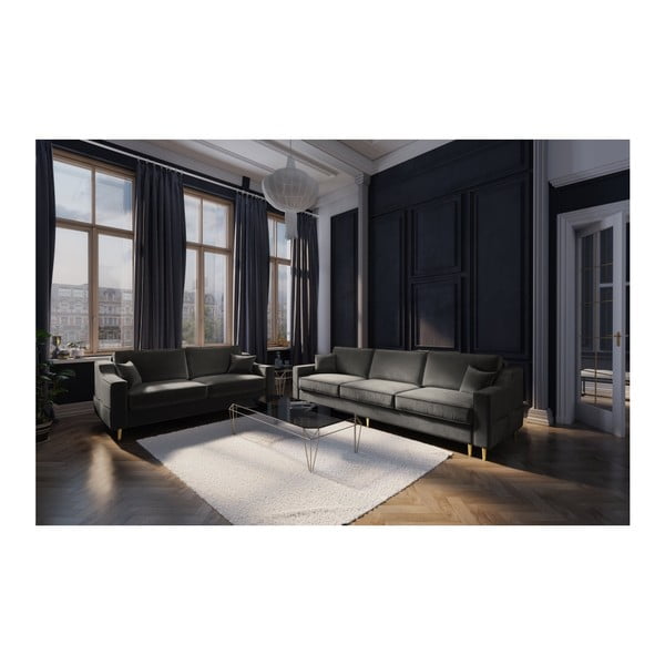 Tamsiai pilka dvivietė sofa Mazzini Sofas Marigold-image-3