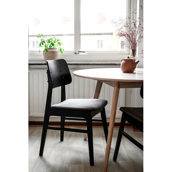 Apvalus valgomojo stalas su ąžuolo dekoro stalviršiu 115x115 cm Yumi - Rowico-image-1