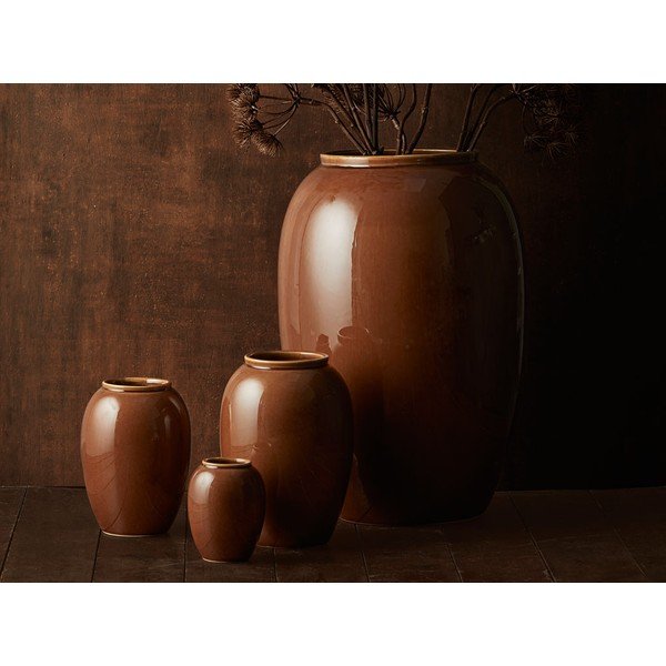 Tamsiai oranžinės spalvos molinė vaza Bitz, aukštis 25 cm-image-1