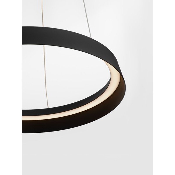Matinės juodos spalvos iš aliuminio kabantis šviestuvas LED su pritemdymo funkcija ø 45 cm su gaubtu iš akrilo stiklo Ormi – Nova Luce-image-2