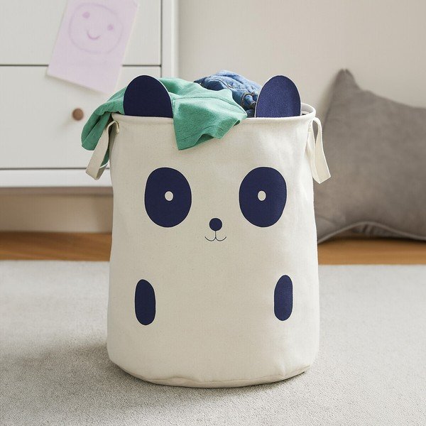 Baltos spalvos iš tekstilės vaikiškas krepšys ø 38x48 cm Mimo Panda Face – Premier Housewares-image-2
