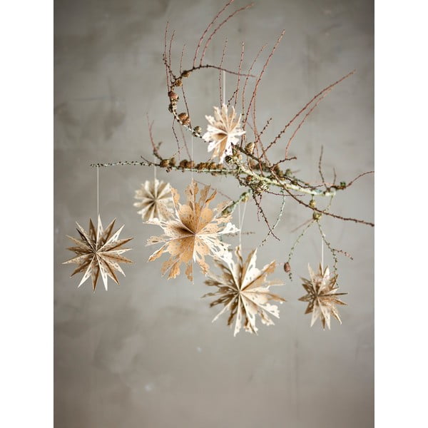 Iš popieriaus kalėdinės pakabinamos dekoracijos 6 vnt. Star – Bloomingville-image-1