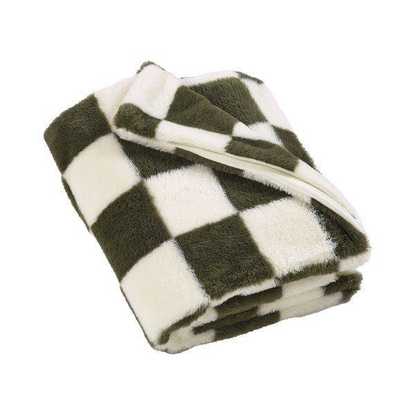 Baltos spalvos/žalios spalvos antklodė ir pledas 130x170 cm Cosy Soft Checkerboard – Catherine Lansfield