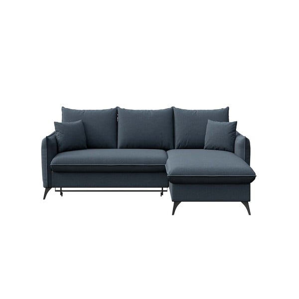 Sulankstoma kampinė sofa mėlynos spalvos (su dešiniuoju kampu) Lilio – MESONICA