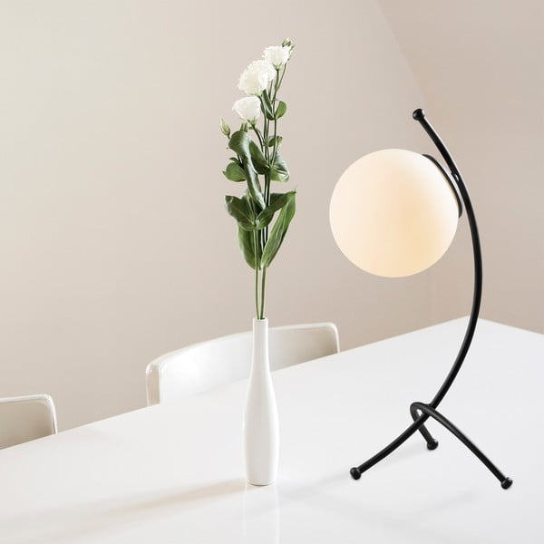 Juodos ir baltos spalvos stalinis šviestuvas (aukštis 43 cm) su stiklo gaubtu Yay – Opviq lights-image-1