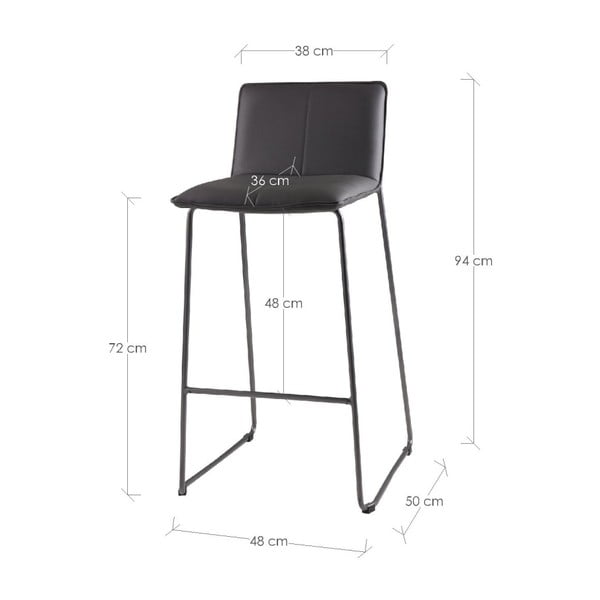 2 pilkų baro kėdžių rinkinys sømcasa Lou-image-2