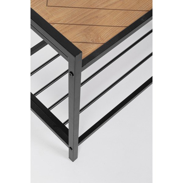 Juodos spalvos/natūralios spalvos iš metalo sieninė lentyna su lentyna 64,5 cm Haldor – Yes Everyday-image-2