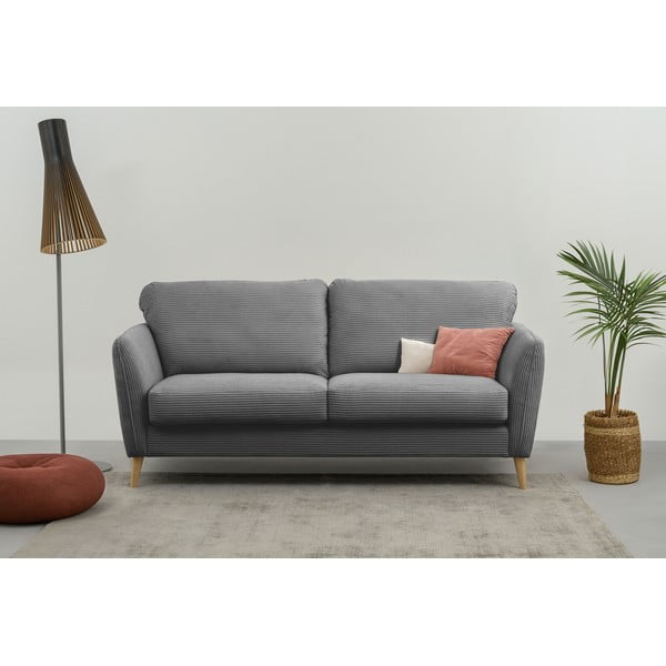 Iš kordinio velveto sofa tamsiai pilkos spalvos 170 cm Paris – Scandic-image-1