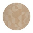 Smėlio spalvos vilnonis apvalus kilimas ø 160 cm Gigi - Flair Rugs
