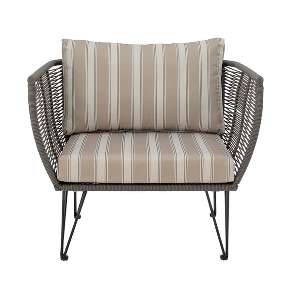 Paminkštinto audinio sodo krėslas smėlio spalvos Mundo – Bloomingville-image-2