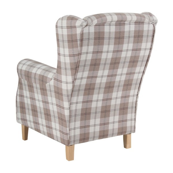 Languoto audinio krėslas Max Winzer Lorris Vintage Beige Checked Eared-image-4