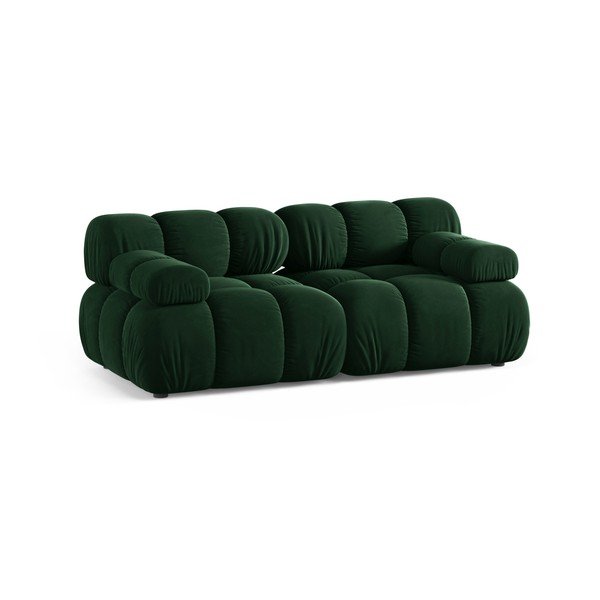 Tamsiai žalios spalvos sofa iš velveto 188 cm – Micadoni -image-1