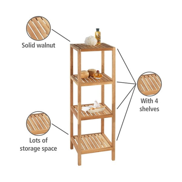 Iš riešutmedžio masyvo vonios lentyna natūralios spalvos 36x112 cm Norway – Wenko-image-4