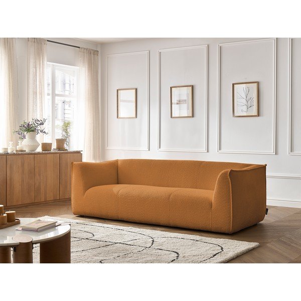 Garstyčių spalvos iš boucle sofa 242 cm Giorgia – Bobochic Paris-image-1