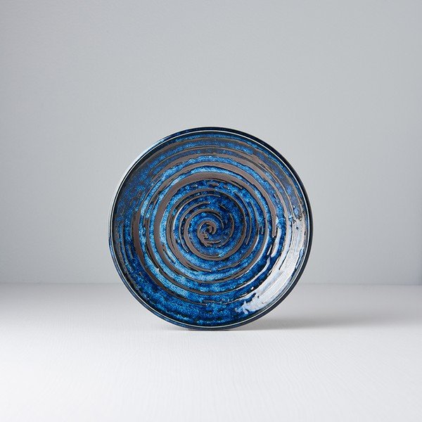 Mėlyna keraminė lėkštė MIJ Copper Swirl, ø 20 cm-image-3