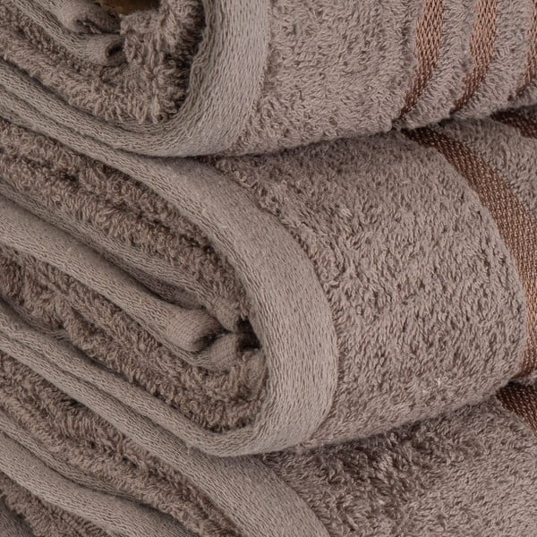 Rudos spalvos iš frote audinio iš medvilnės rankšluostis 30x50 cm Simple – Casa Selección-image-3