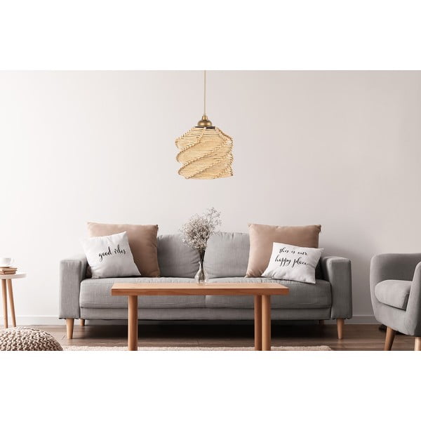 Kabantis šviestuvas šviesiai rudos spalvos ø 20 cm – Opviq lights-image-1