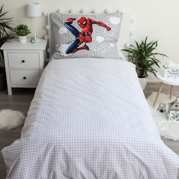 Medvilninė vaikiška viengulė patalynė su švytinčiu efektu 140x200 cm Spiderman - Jerry Fabrics-image-2