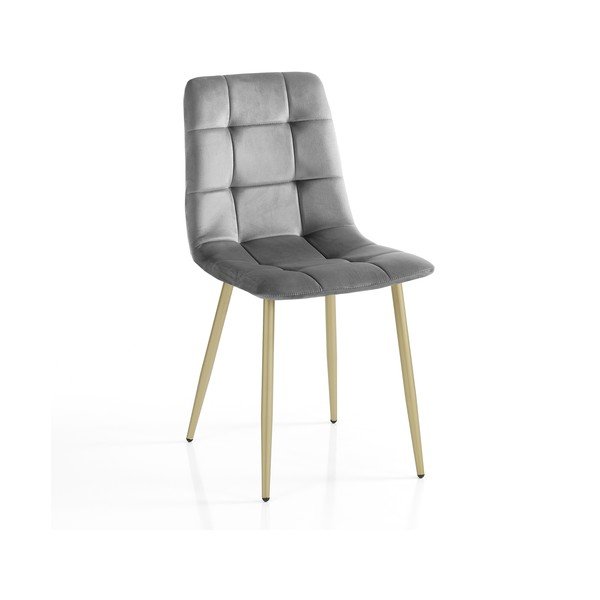 Pilkos spalvos iš aksomo valgomojo kėdės 2 vnt. Faffy – Tomasucci