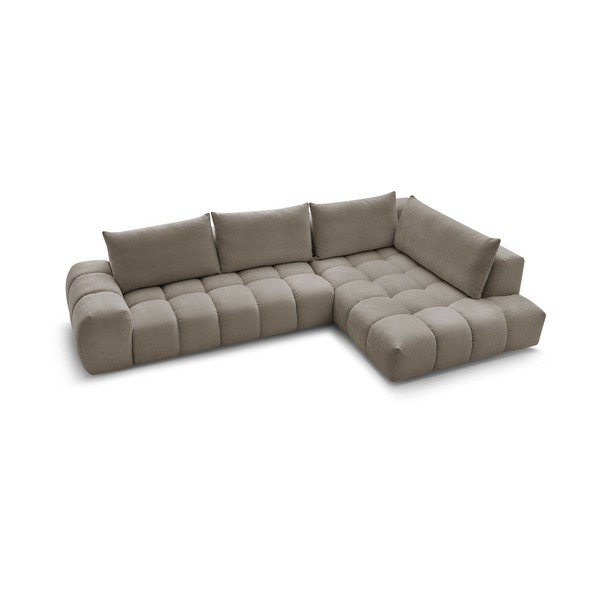 Kampinė sofa pilkos spalvos/rudos spalvos (su dešiniuoju kampu) Everest – Bobochic Paris-image-4
