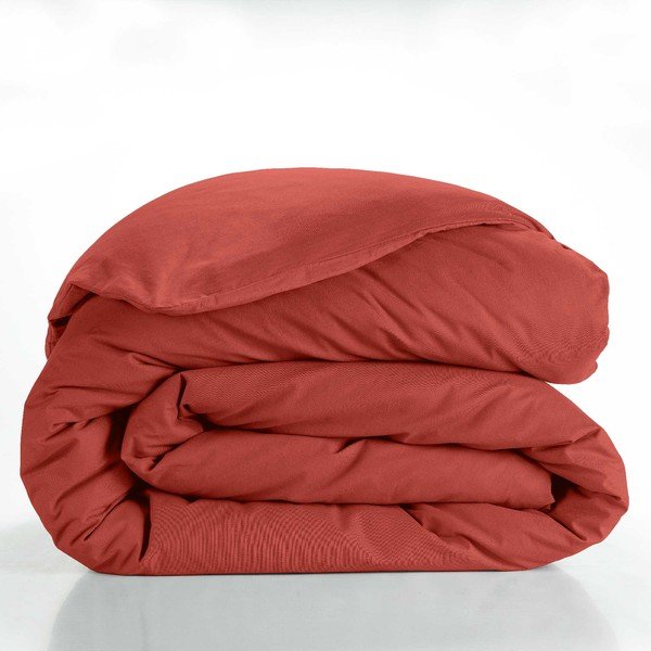 Raudonos plytų spalvos iš medvilnės dvigulis/itin ilgas antklodės užvalkalas 240x220 cm Lina – douceur d'intérieur