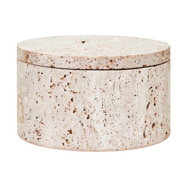 Dekoratyvinė natūralios spalvos iš akmens daiktadėžė ø 14x8 cm Tibor – Premier Housewares