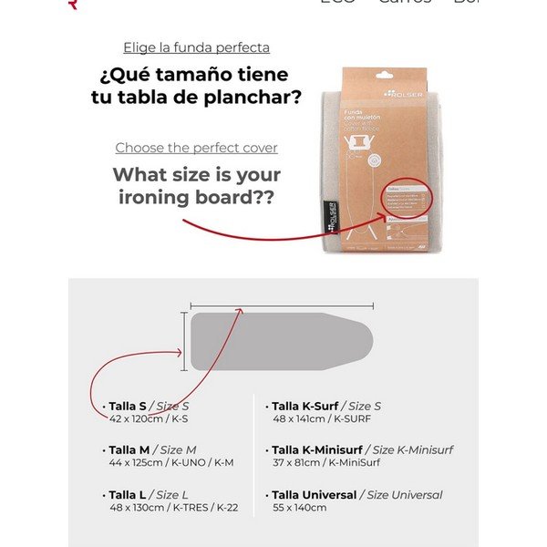 Lyginimo lentos užvalkalas 140x55 cm Universal – Rolser-image-1