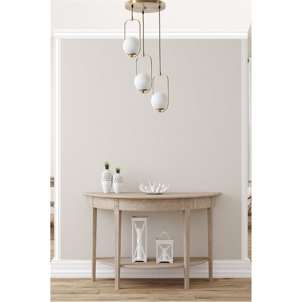 Kabantis šviestuvas baltos spalvos/auksinės spalvos ø 30 cm su stiklo gaubtu Ahu – Opviq lights-image-1