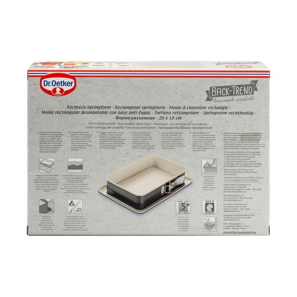 Plieninė kepimo forma su keraminiu paviršiumi Dr. Oetker, 28 x 18 cm-image-3
