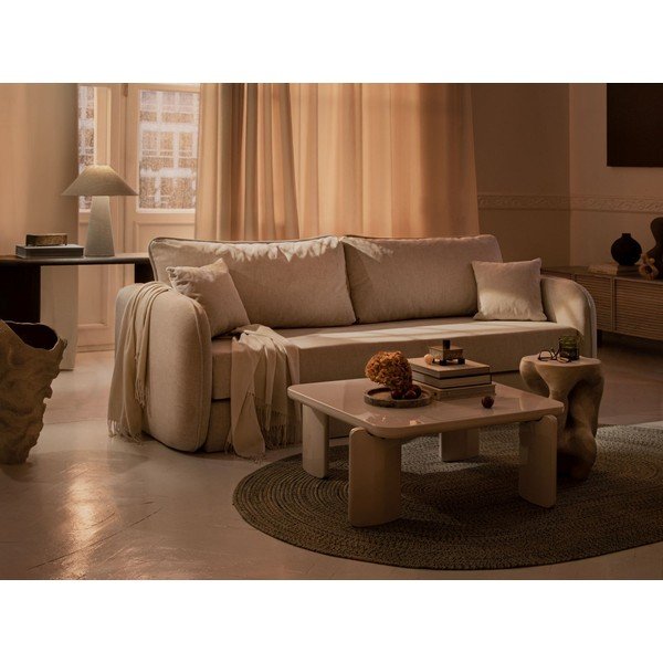 Kreminės spalvos sulankstoma sofa 225 cm – Micadoni -image-2