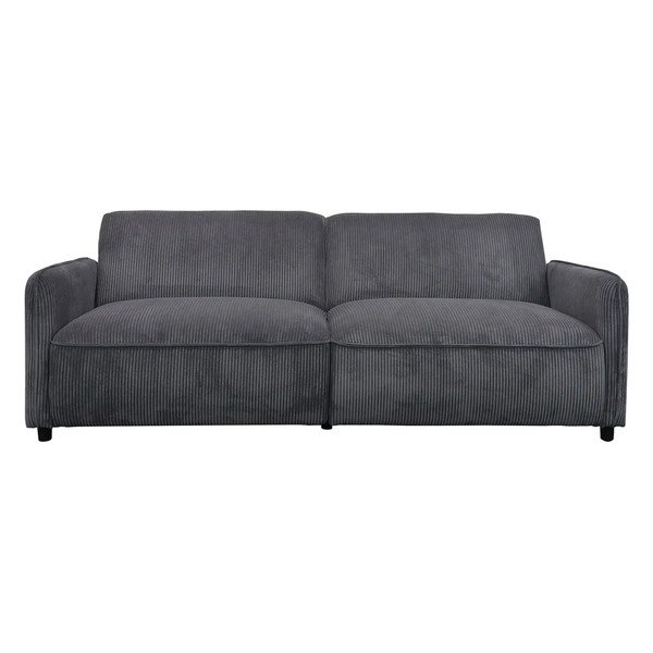 Antracito spalvos reguliuojama/sulankstoma sofa iš kordinio velveto 209 cm Alicia – Støraa