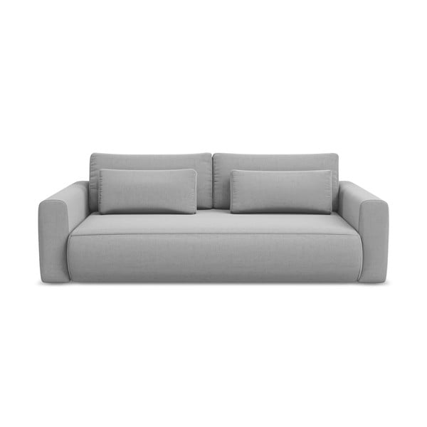 Šviesiai pilkos spalvos iš velveto sulankstoma/su sandėliavimo vieta sofa 238 cm Kapua – Makamii