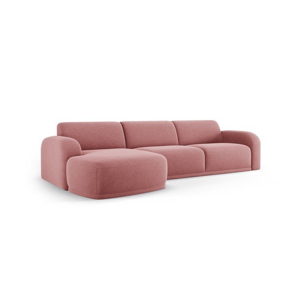 Iš velveto kampinė sofa šviesiai rožinės spalvos Erin – Micadoni Home-image-3