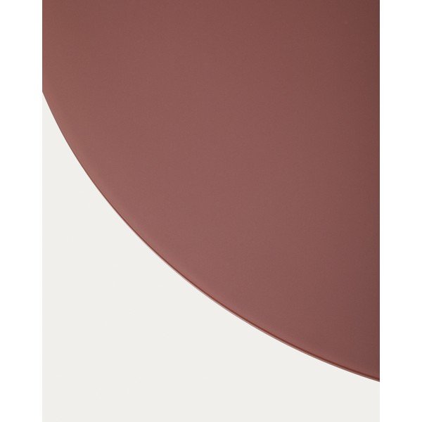 Terakotos spalvos apvalios formos kavos staliukas su stikliniu stalviršiu ø 80 cm Wilshire – Kave Home-image-3