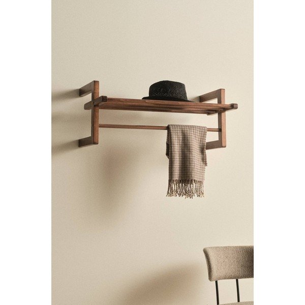 Tamsios natūralios spalvos iš pušies masyvo palto stovas 70x30 cm Eddison – Jotex-image-1
