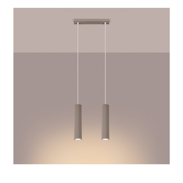 Taupe spalvos iš metalo kabantis šviestuvas Gleam – Sollux-image-1