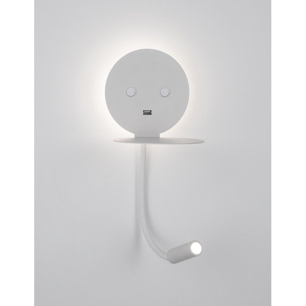 Baltos spalvos iš aliuminio sieninė lempa LED su sulankstoma konstrukcija/su USB portu Eclip – Nova Luce-image-2