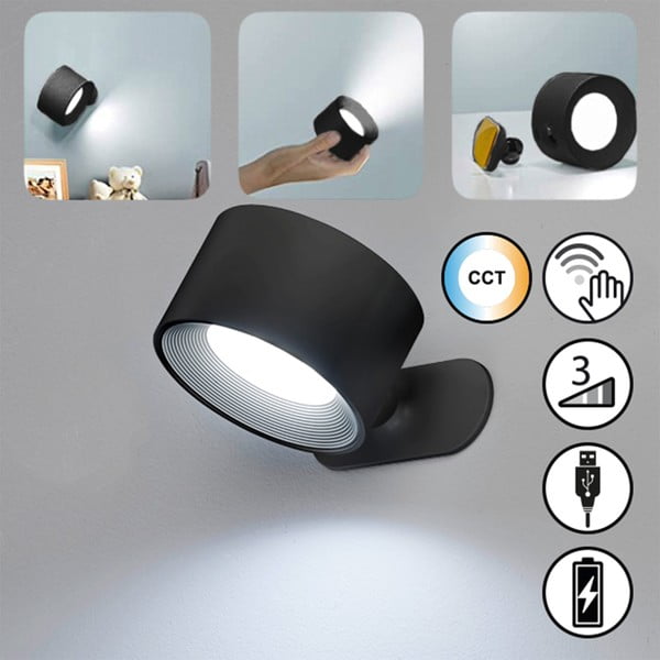 Sieninė lempa juodos spalvos LED Magnetics – Fischer & Honsel-image-2