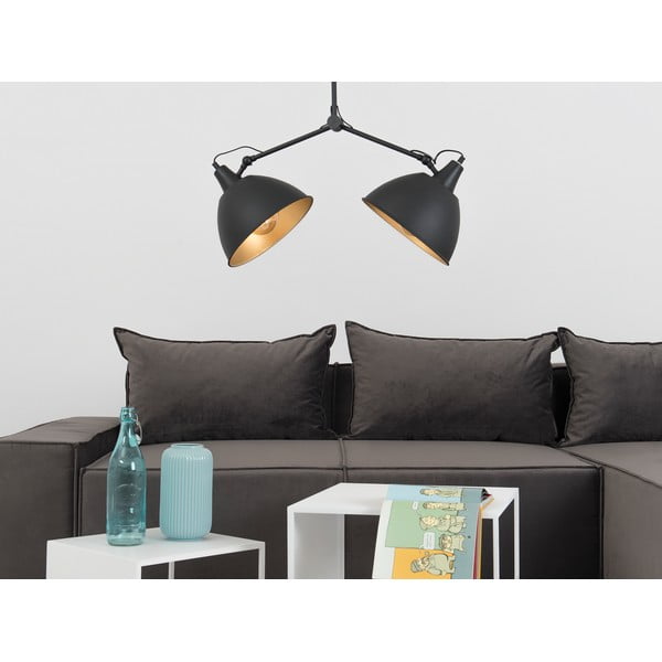 Juodas/auksinis pakabinamas šviestuvas su metaliniu atspalviu 104x104 cm Coben - CustomForm-image-4