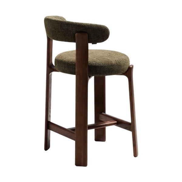 Žalios spalvos/tamsios natūralios spalvos iš uosio masyvo baro taburetė (sėdynės aukštis 65 cm) Granite – Kave Home-image-4