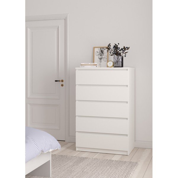 Baltos spalvos šoninė spintelė 77x121x50 cm Naia – Tvilum-image-1