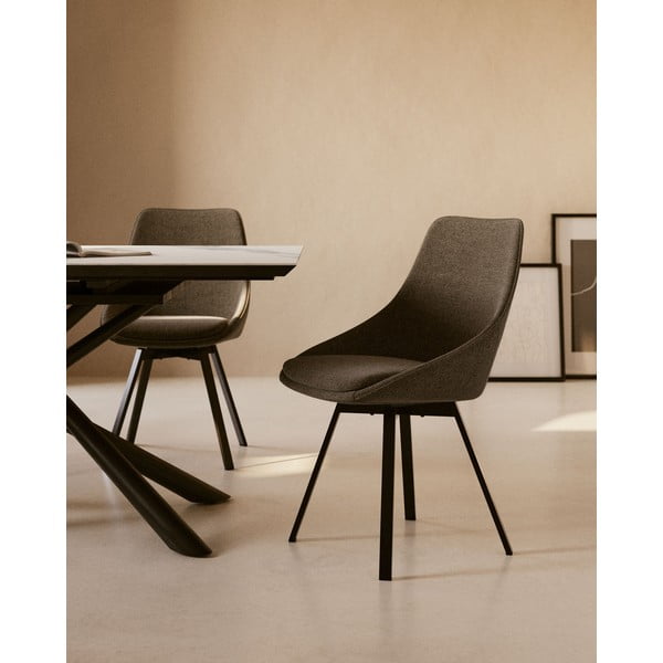 Tamsiai pilkos spalvos valgomojo kėdė Jenna – Kave Home-image-1