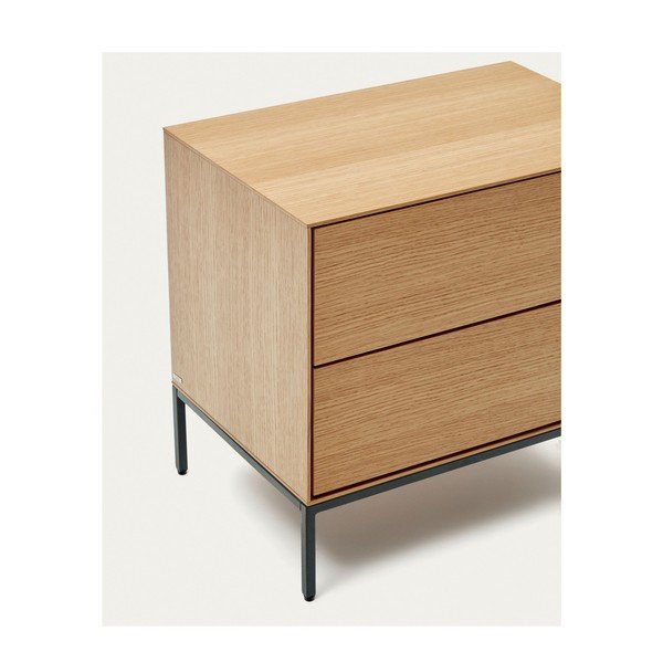 Naktinis staliukas natūralios spalvos iš ąžuolo Vedrana – Kave Home-image-3