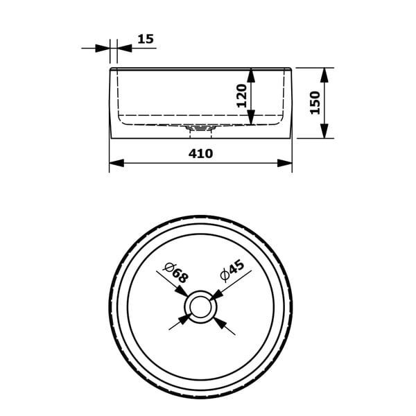 Iš keramikos apvalios formos praustuvas tamsiai mėlynos spalvos ø 41 cm Priori – Sapho-image-4