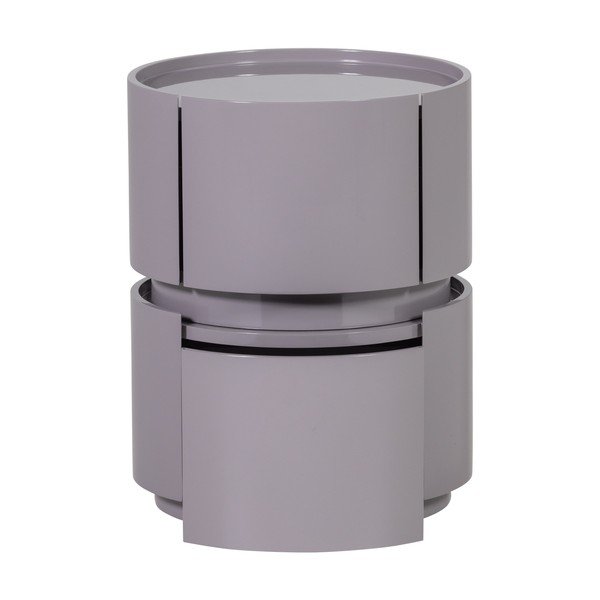 Šviesiai pilkos spalvos blizgus naktinis staliukas Lunex – WOOOD-image-3